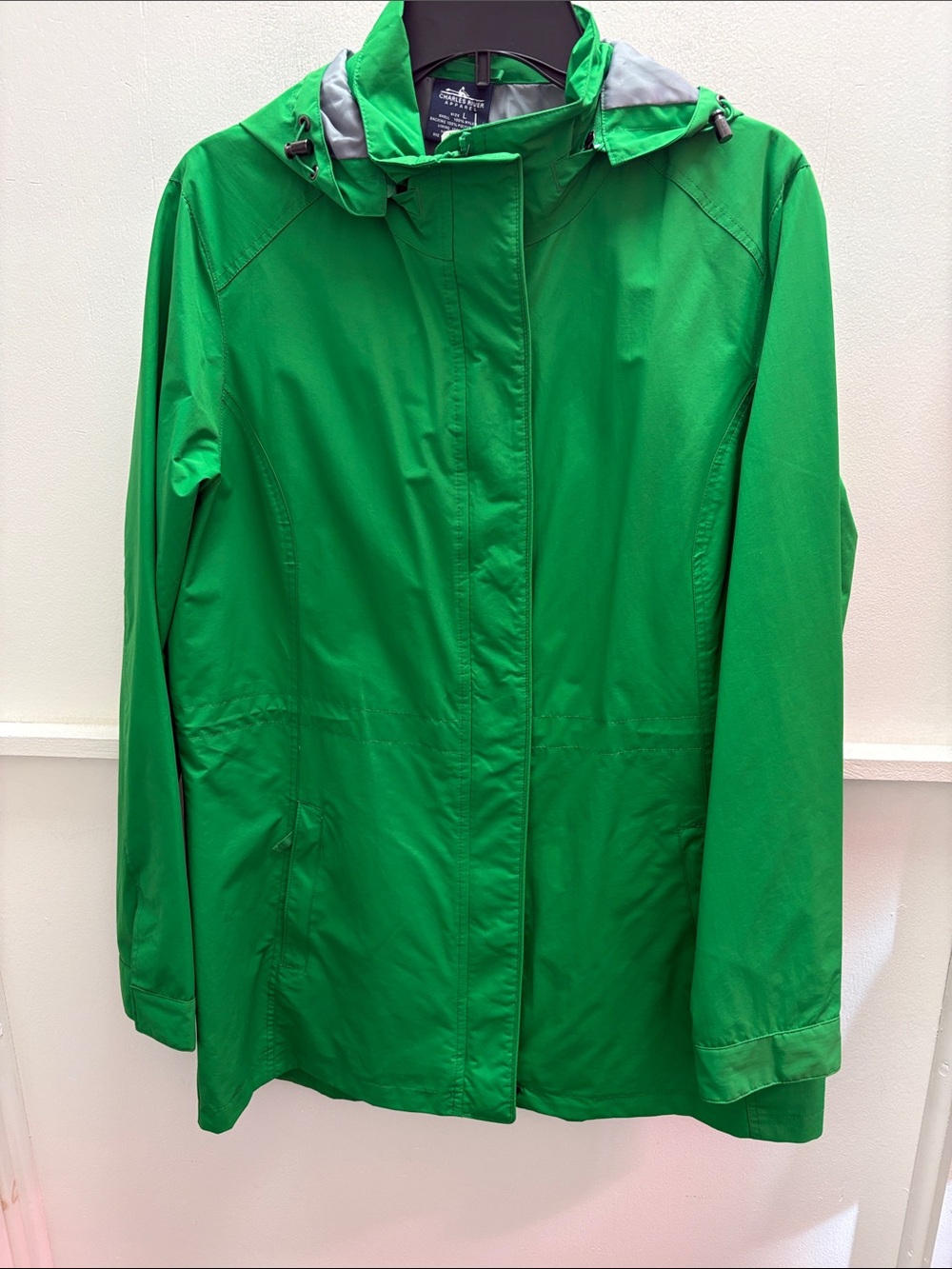 Charles River Apparel Green Hooded Trench Coat- NWOT
